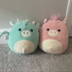 Squishmallow Dragon & Pegasus 8” 5 below bundle